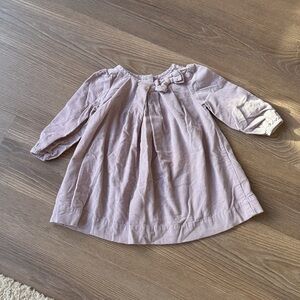 Baby Gap corduroy lilac babydoll dress with bow - 6-12 months